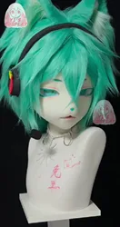 コスプレ用にカスタマイズされた手作りの毛皮のヘッド,動物のヘッドセット,仮面舞踏会,着ぐるみ,ロールプレイ