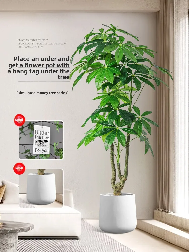 

Simulation Green Plant Potted Plant High-end Light Luxury Indoor Living Room Floor Decoration Bionic Plant