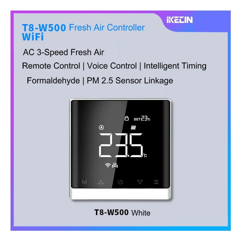 Wifi casa inteligente co2 pm2.5 sistema de válvula de ar fresco ventilador bobina unidade desumidificador controlador de ventilação difusor de destilador de 3 velocidades termostato calefacción wifi,caldaia,termostat