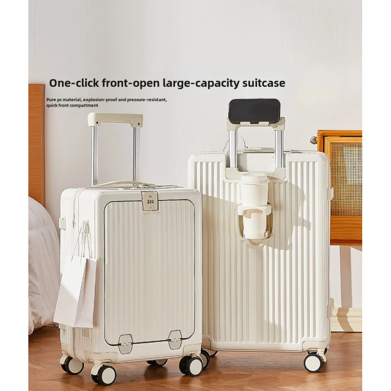 

Front open multi-function suitcase large capacity mute carousel trolley rod box