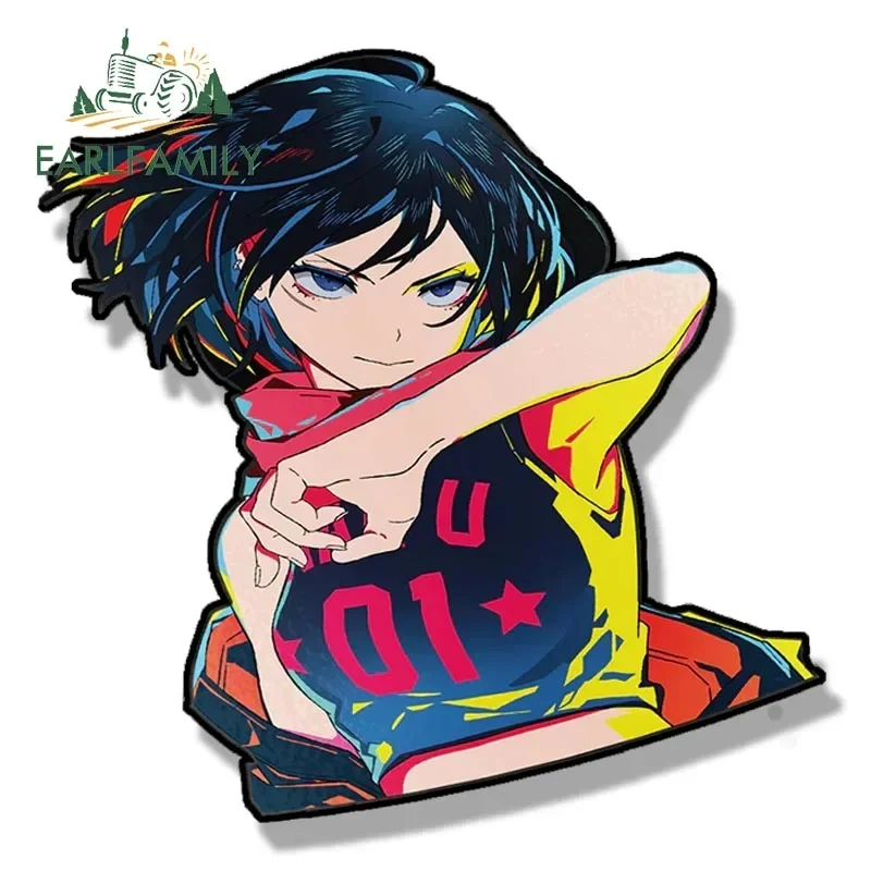 EARLFAMILY Punk Mikasa Ackerman Fanart Car Sticker Anime Sketch Waifu Decal JDM Cartoon Peeker Girl Stickers