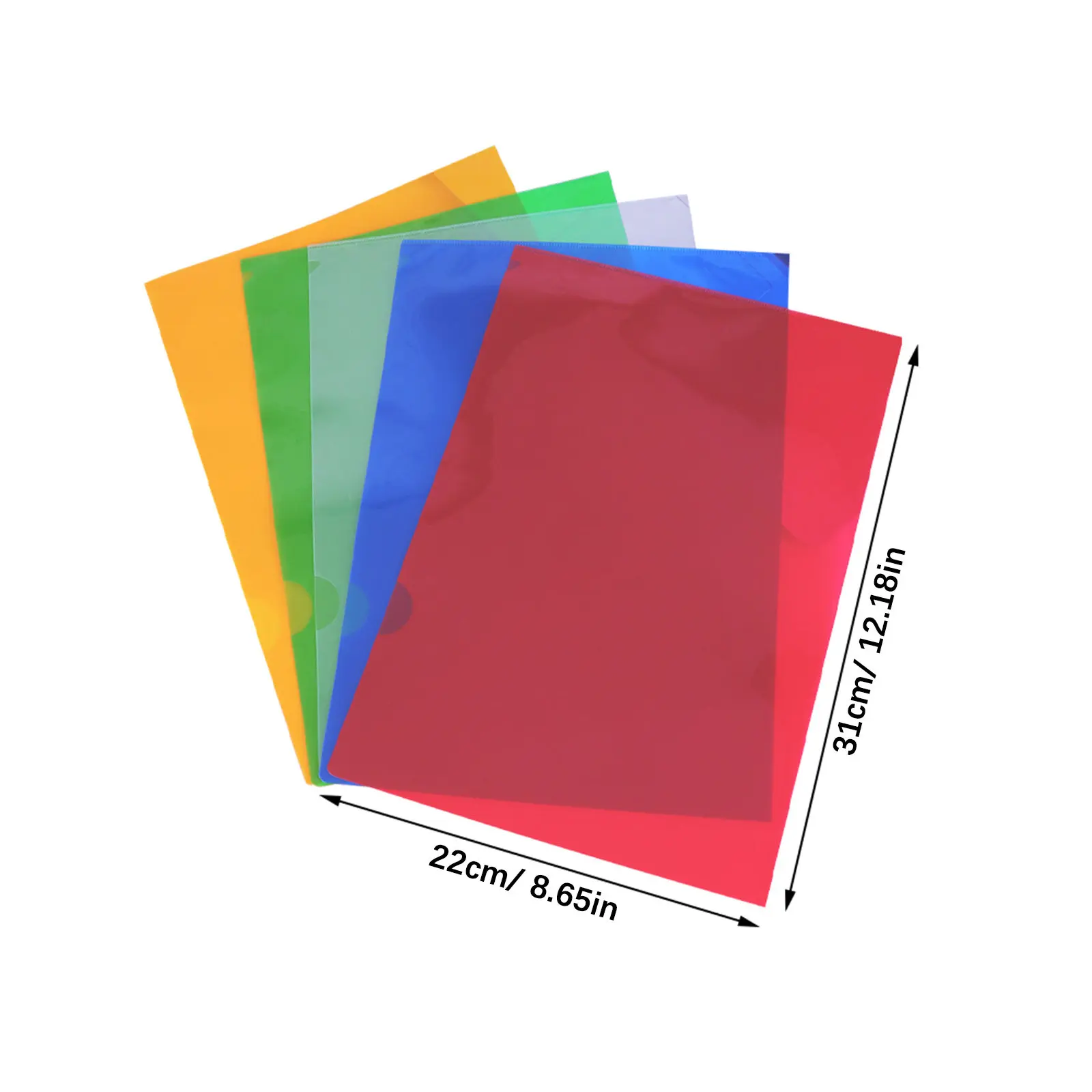 10Pcs Plastic Document Folder Clear For Office Document Storage A4 L-shape Sleeve Paper