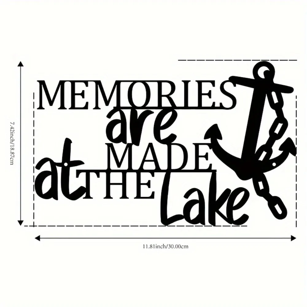 CIFbuy Metal Iron Wall Art Rustic Mandarin Duck Anchor Nautical Decor Weathered Lake Quote Home Room Sign