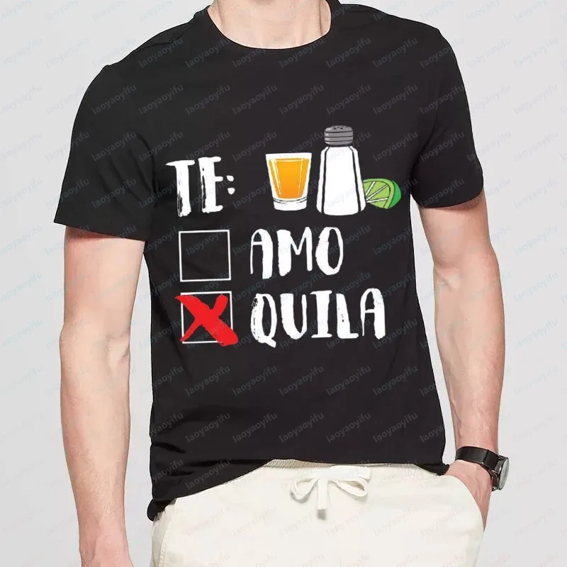 

Te Amo or Tequila T-shirt Funny Cinco De Mayo & Drinko Mexican Regular Sweatshirt Funny Outdoors High Quality Cotton Short-sleev