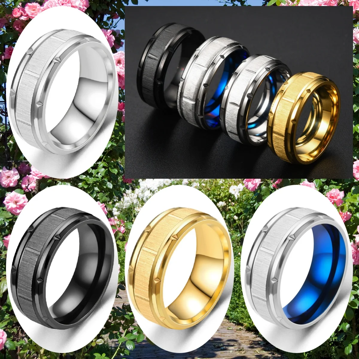 

Classic Titanium Ring for Men - Cool Simple Luck Jewelry Accessory Perfect Valentine's Day Gift Available in Sizes 6-13