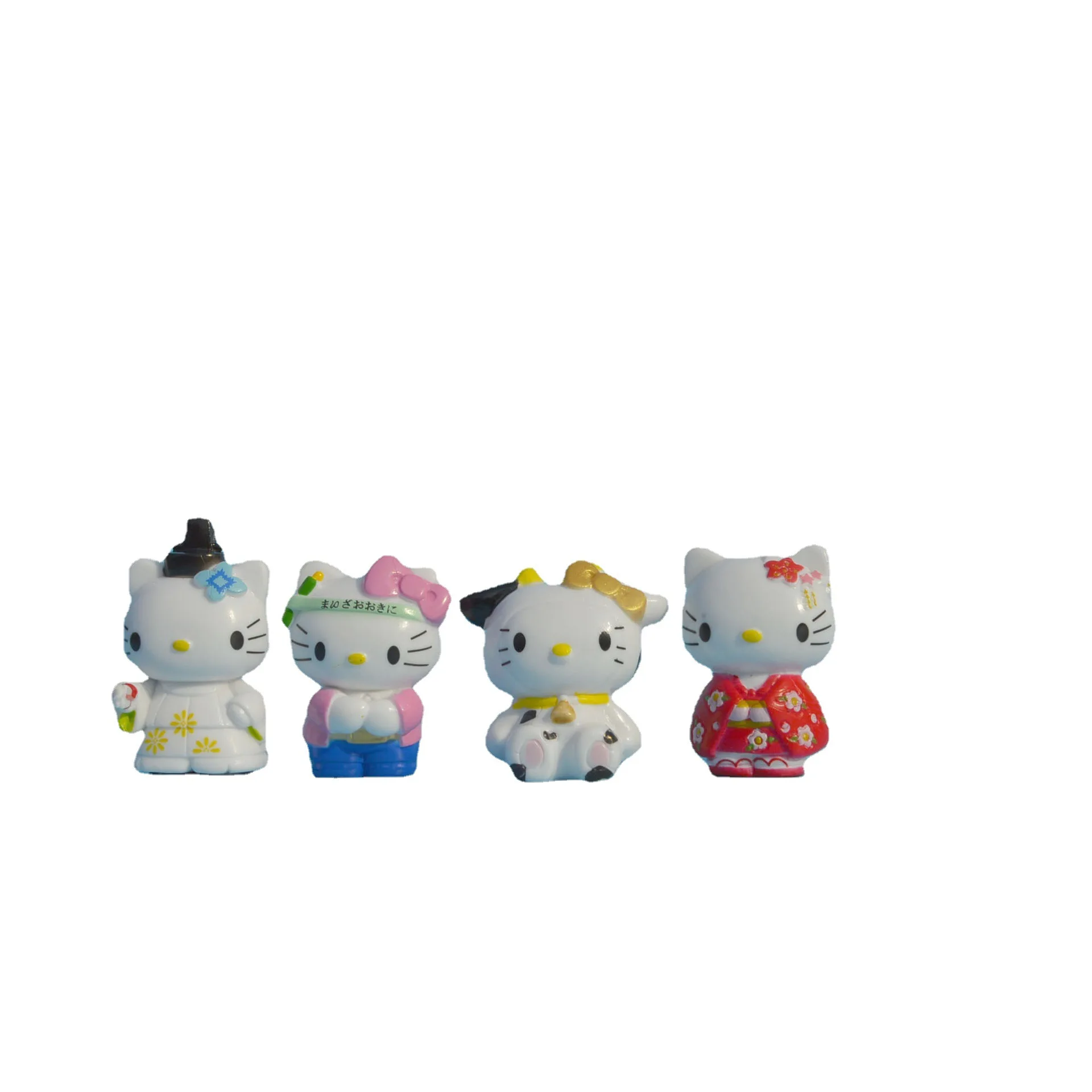 8Pcs Sanrio Hello Kitty Dekoracja Anime Figurka Lalka Śliczna Zabawka Q Wersja Samochody Torty Biurkowe Dekoracja GK Modele Dzieci Prezent Urodzinowy