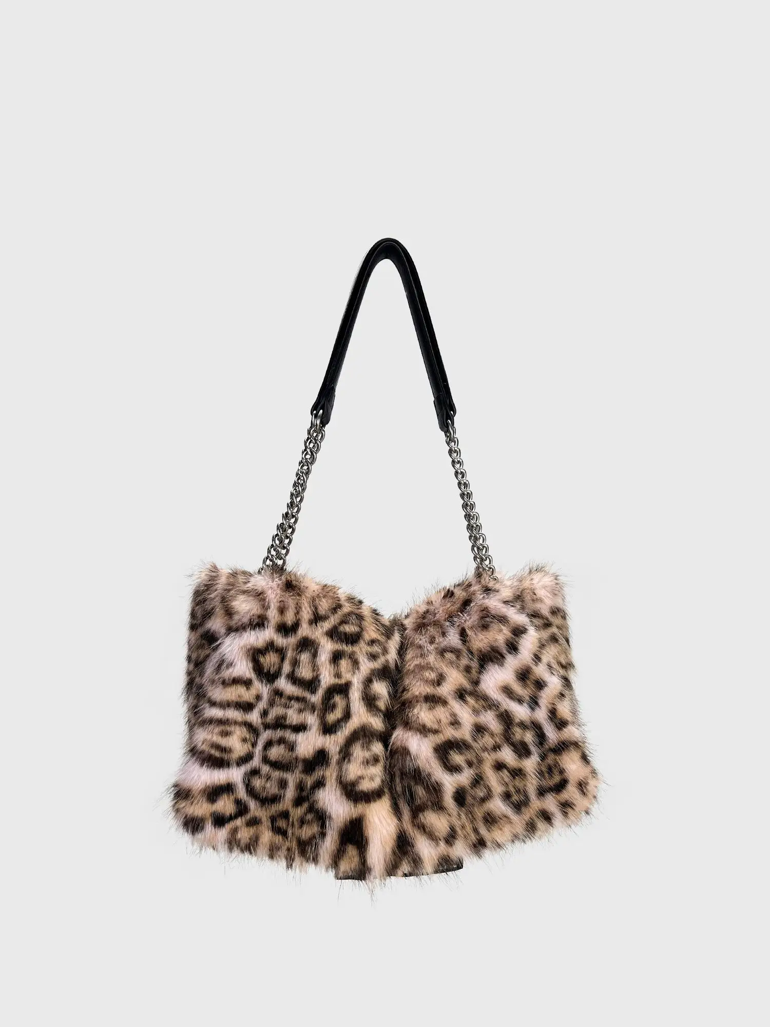 Autumn / Winter Original Leopard Print Imitation Fox Fur Women's Bag Luxury Brand Single Shoulder Crossbody Bag For Women Trendy
