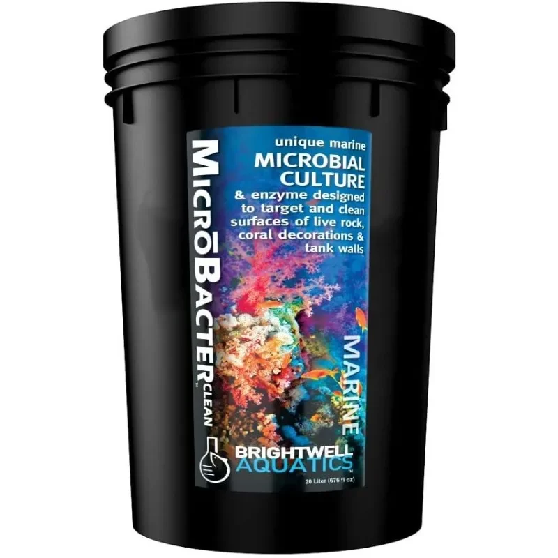 Brightwell Aquatics MicroBacter Clean - Microbial Culture & Enzyme Blend Fish Tank Cleaner - Cleans Live Rock Surfaces