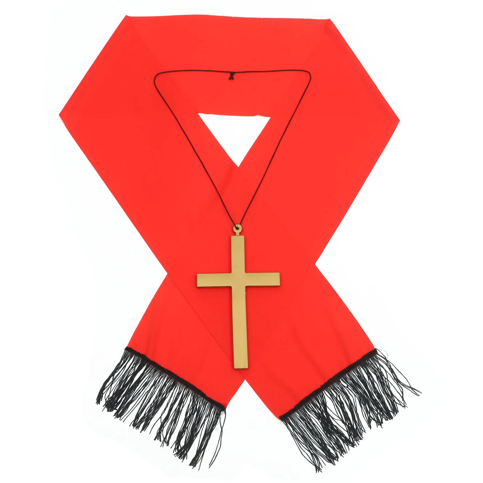 

1Set Halloween Priest Stole Cross Pendant Party Roleplay Cosplay Costume Accessory Priest Costume Cross Pendant