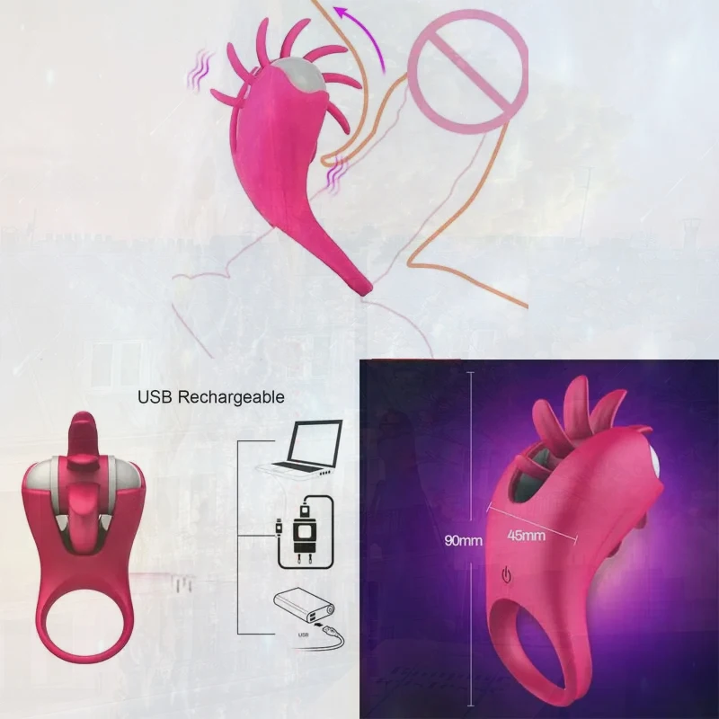 قفص العفة محفز فراغ لا حلقات صوت للرجال اللسان Viberator للنساء الإناث الاستمناء هزاز المكبس #2