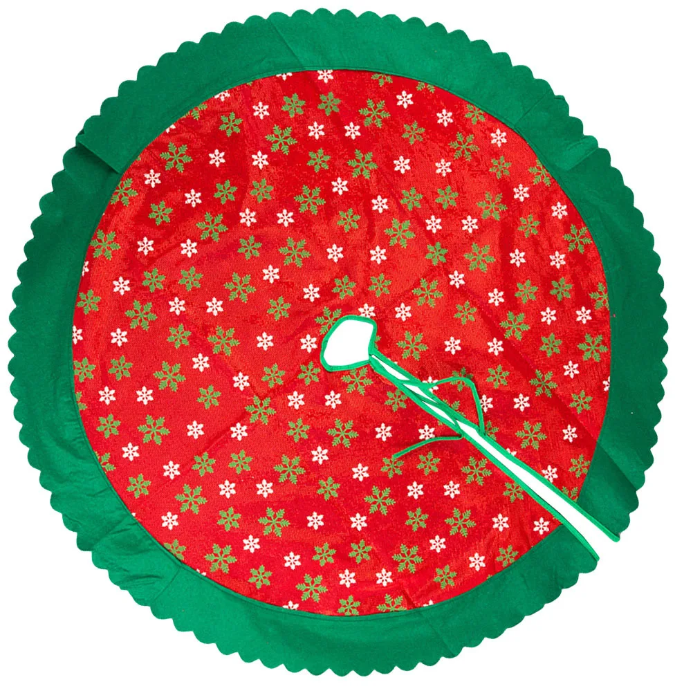 

Christmas Tree Skirt Snowflake Design Holiday Home Party Decoration Xmas Tree Base Mat Festive Ornament Decor