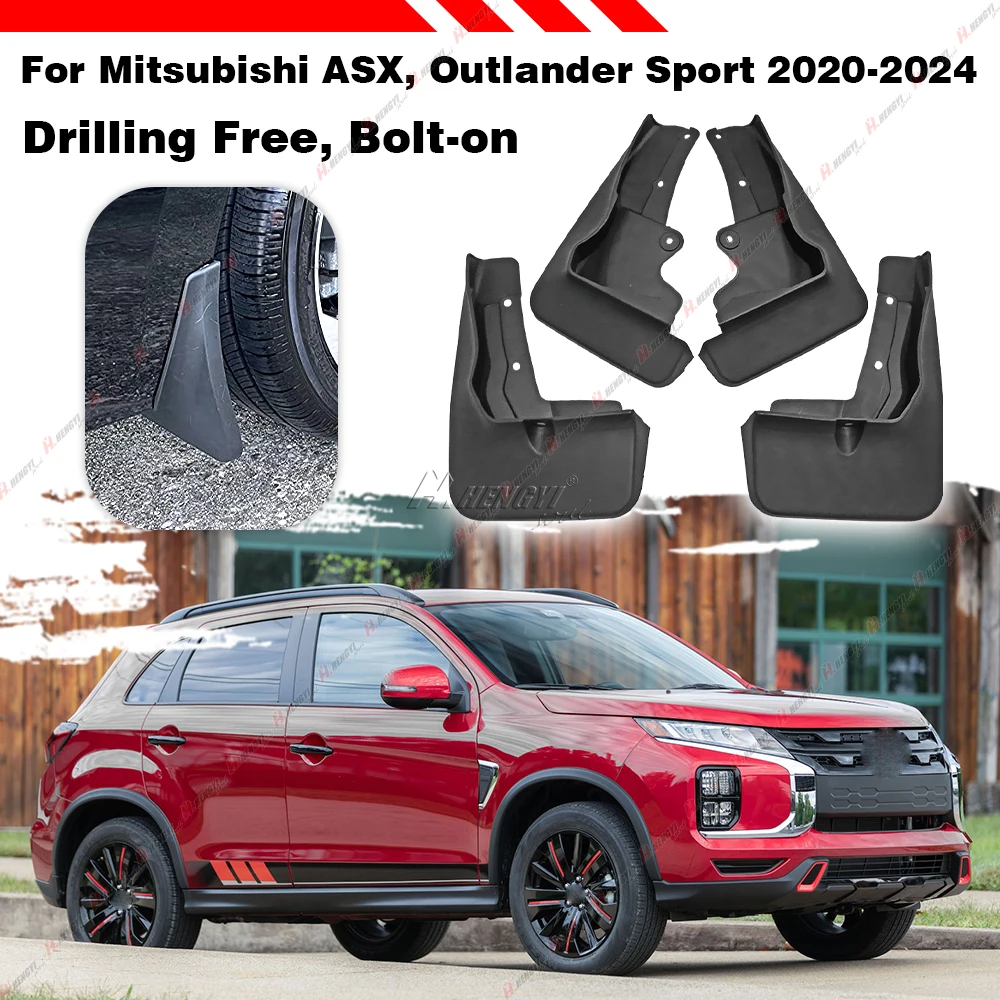 

4Pcs Mud Flaps Mudflaps Splash Guards Front and Rear For Mitsubishi ASX Outlander Sport 2020 2021 2022 2023 2024