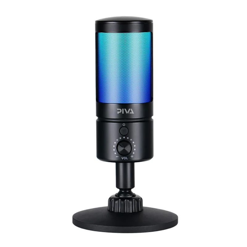 RGB USB Type-C Mic 3.5mm Real Time Monitoring Drive Free Cardioid Pickup Dynamic Noise Reduction Capacitor Microphones