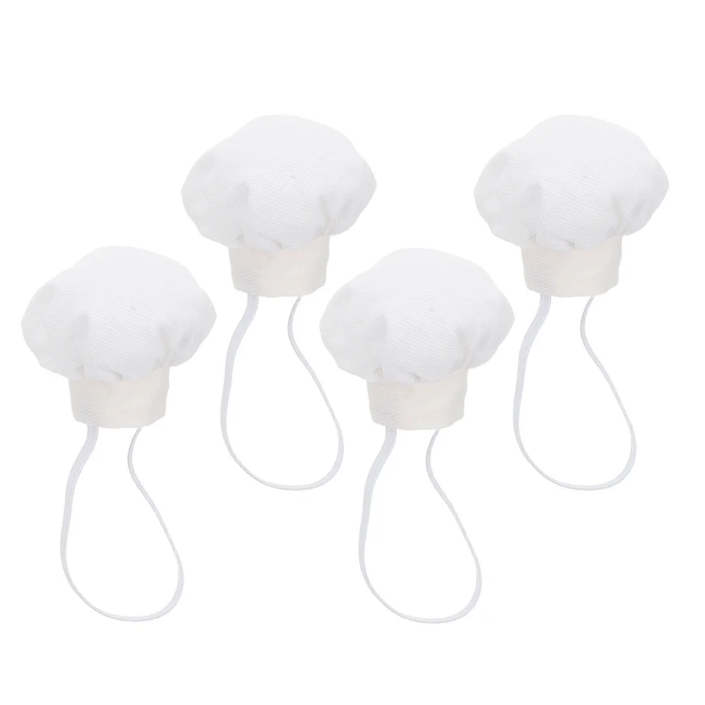 4 قطعة قبعات الطاهي المصغرة ل 10-15 سنتيمتر الأبيض الصغيرة اكسسوارات قبعة بيكر دور اللعب ديكور الحفلات Diy بها بنفسك المشاريع الحرفية دمية القبعات #3
