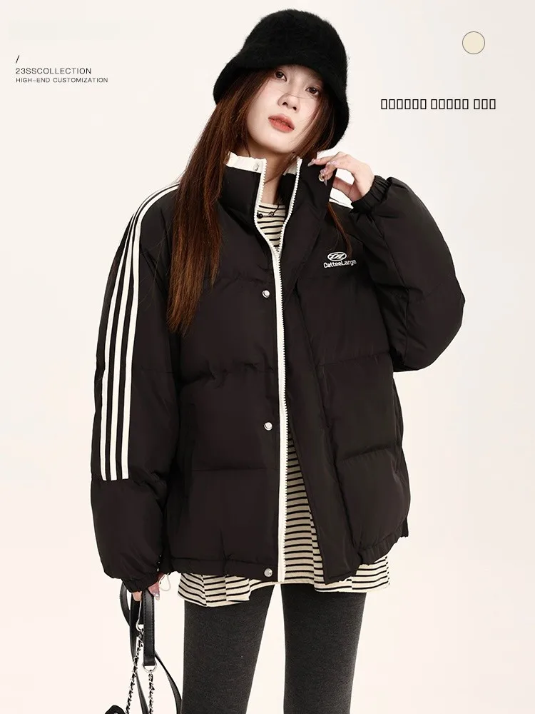 

Женское утепленное пальто Fang Pao Bla Color Blo из хлопка с воротником-стойкой, приталенное, зимнее, новинка