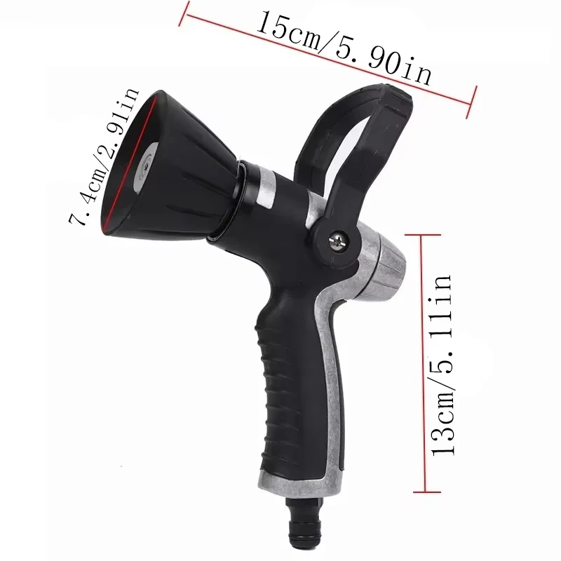 High Pressure Heavy-Duty Metal Garden Water Gun, Portable, Adjustable Spray Mode, Garden Watering Tool, Car Wash Water Gun