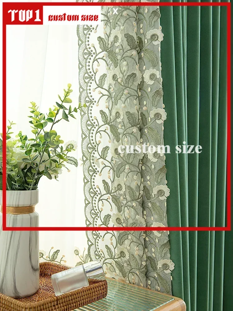 

Luxury Modern Simple French Curtains For Living Room Bedroom Embossed Embroidered Australian Cashmere Blackout Custom