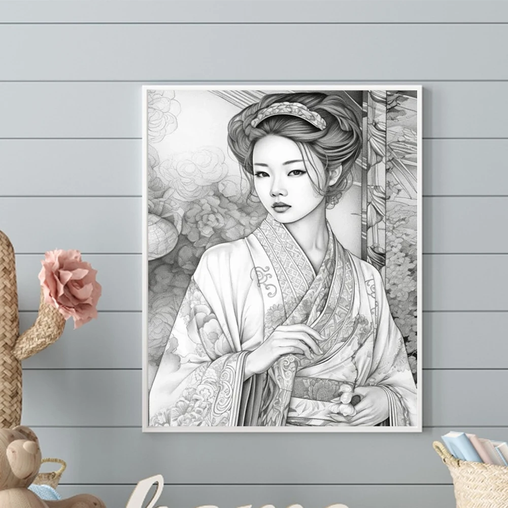 

40x50cm Beauty 5D DIY Full Drill Round Diamond Painting Kit for Home Wall Decor