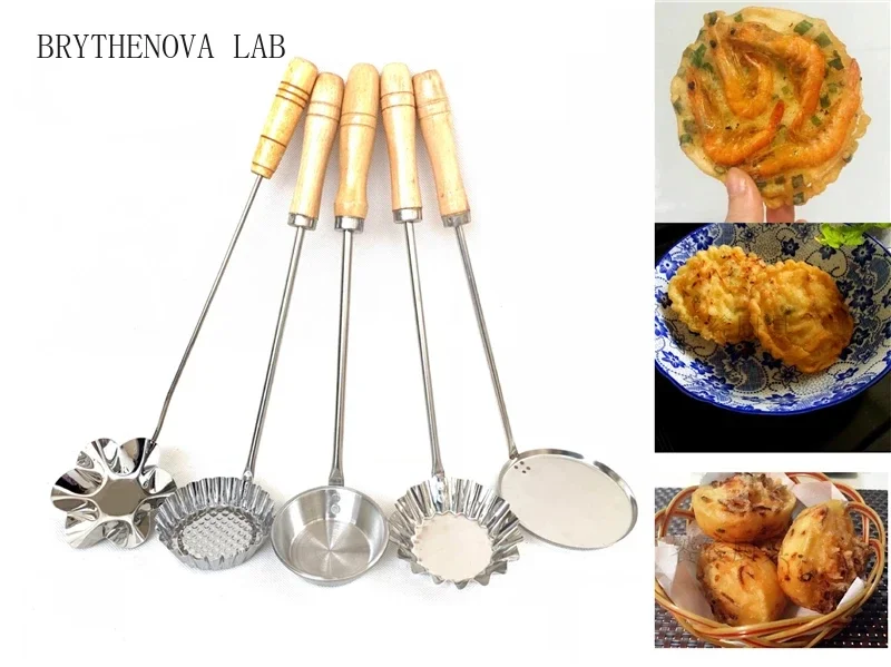 Stainless steel fried egg tarts mould Baba mould oil Dunzi Silk Radish Cake Fried Fruit Oil Fragrant Baba Filling Tool Spoon