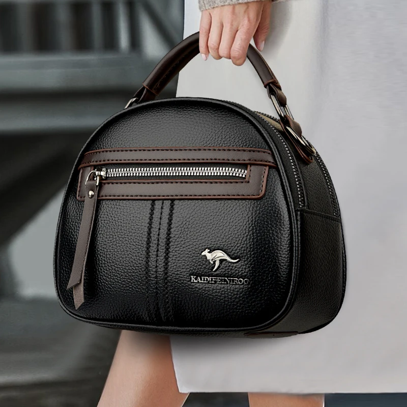 

High Quality Soft Leather Purse Fashion Women Shoulder Messenger Bag Multi-pocket Wear-resistant Bag Luxury Ladies Handbag Sac