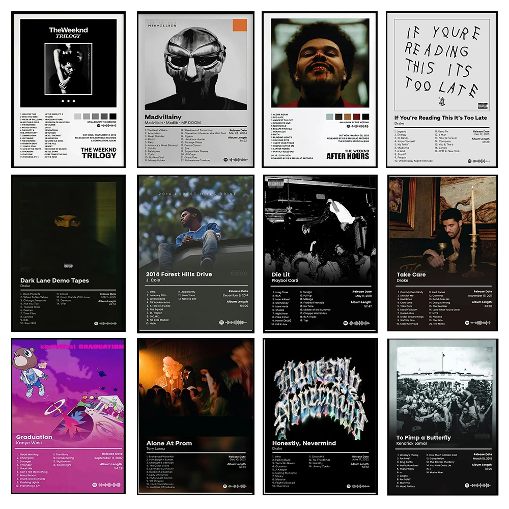 

Rap Artist Album Cover Retro Poster Music Canvas Wall Painting Mural Home Decoration Music Family Gifts