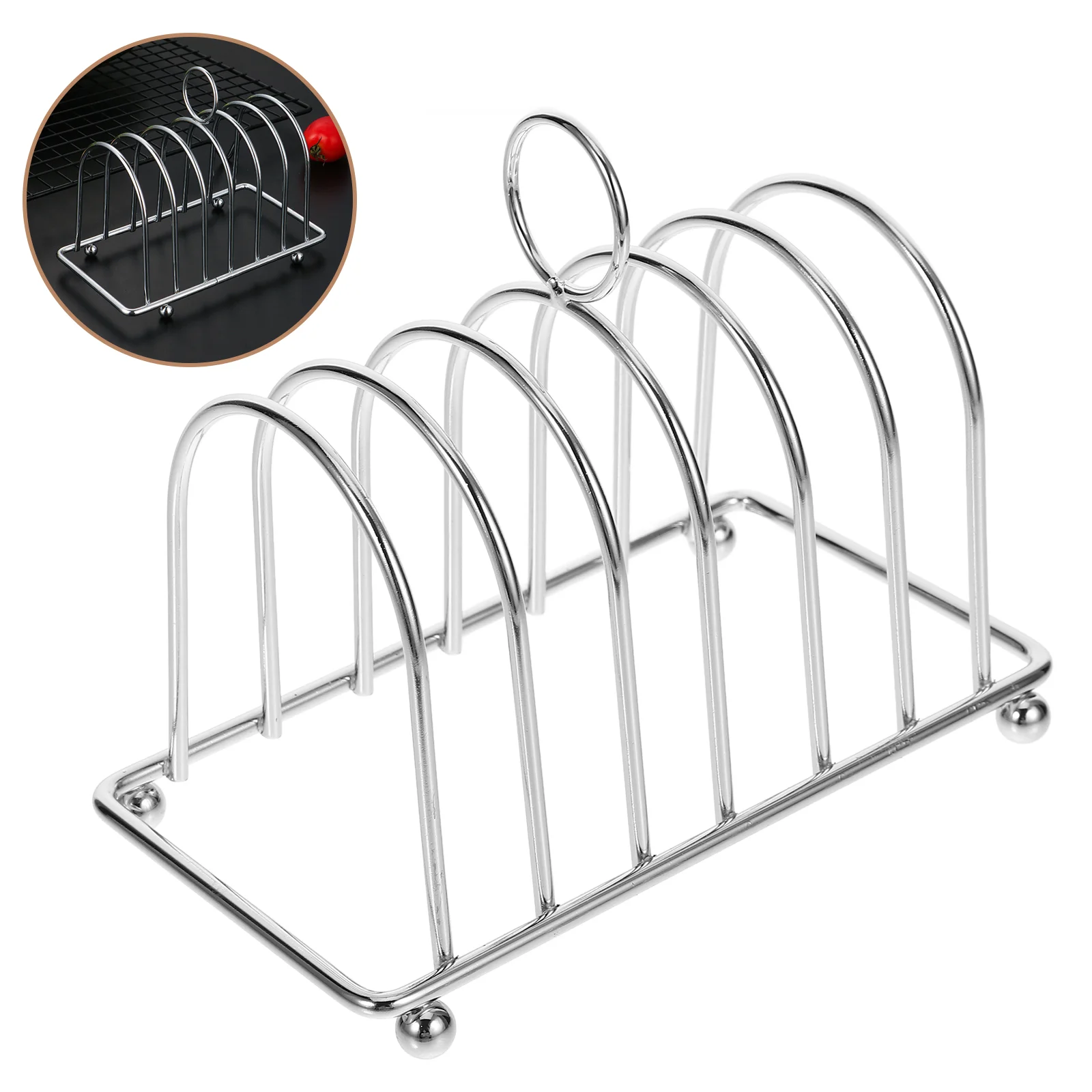 

Bread Rack Metal Desktop Toast Stand Tabletop Holder Kitchen Accessory Daily Use Silverware