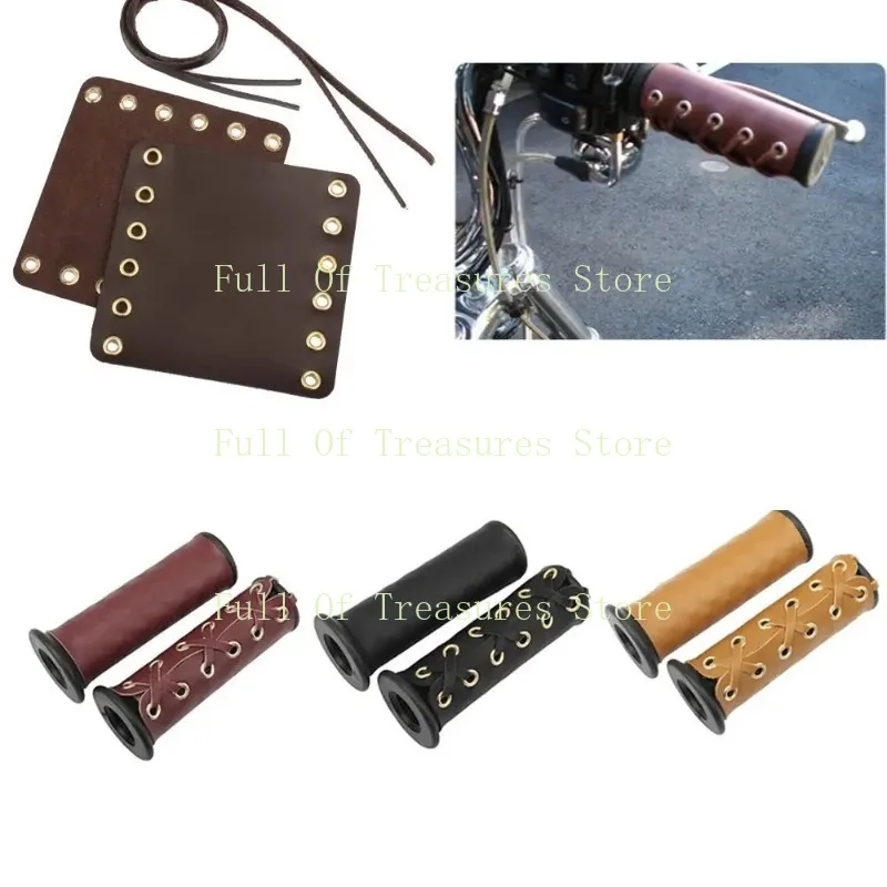 1 Pair Motorcycle Hand Grips Throttle Leather Covers Universal  Handlebar Grip Cover High Quality  Parts