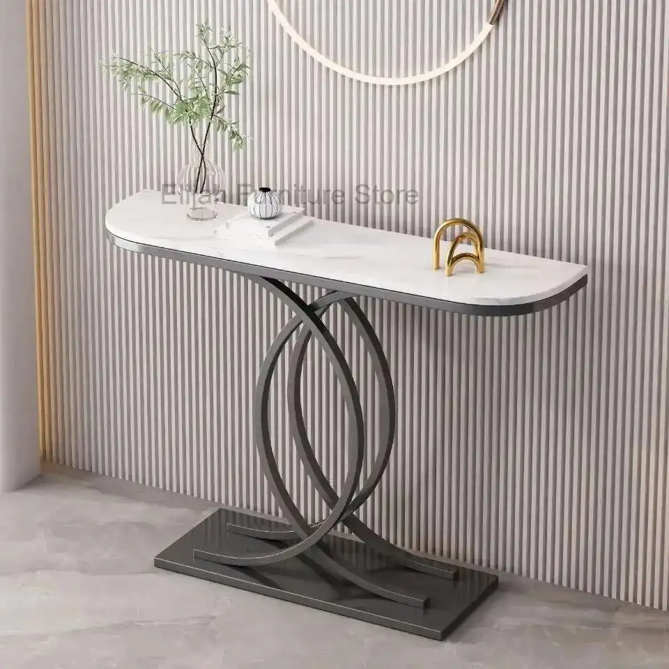 

Metal Midcentry Console Table Modern Nordic Lobby Hallway Console Table Luxury Entrance Wohnzimmer Tisch Living Room Furniture
