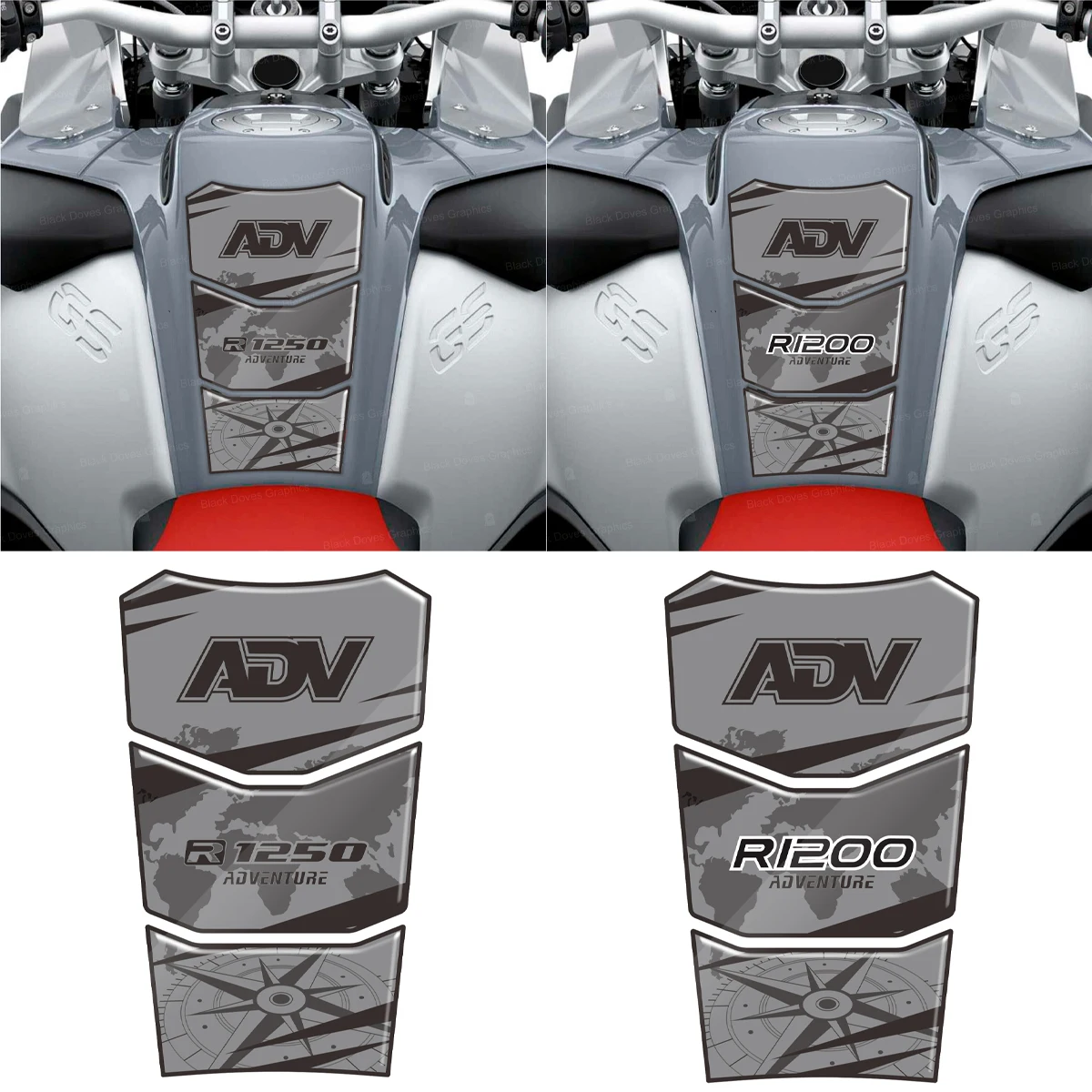 Per BMW Motorrad R1250GS R1200GS Adventure 2019-2022 3D resina moto Tank Pad Sticker 40 anni GS