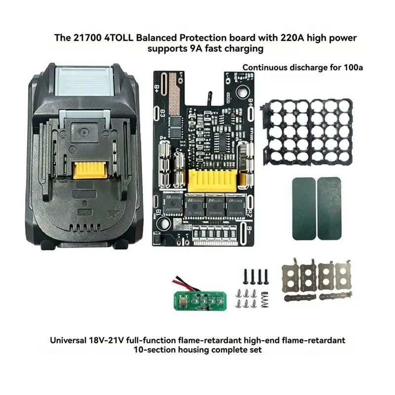 FULL-For 21700 15Core Battery Storage Box Case With 4MOS 6Alloy Battery Protection Board- Fast Charging 9A For Power Tool - view 3