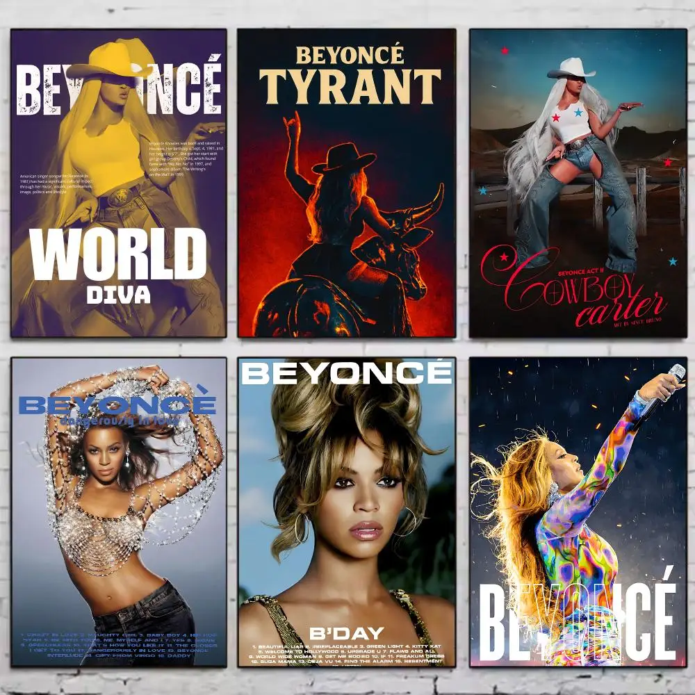 Singer B-beyonce	 Poster Vintage Wall Art Aesthetic Room Decor Print Living Room Bedroom Home Decoration