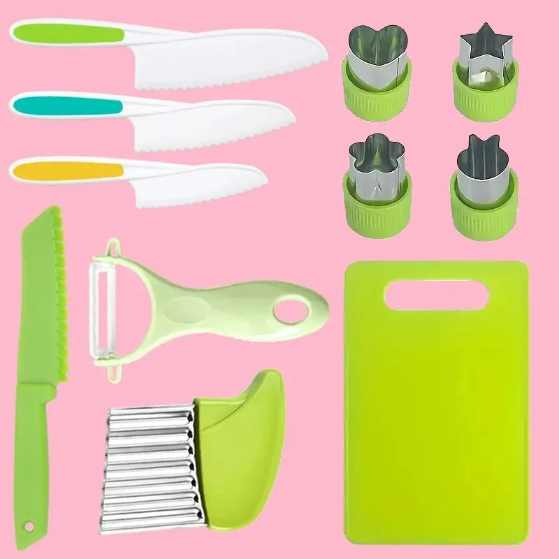 Set di coltelli da cucina per bambini coltello per bambini coltelli da frutta in plastica per bambini utensili per pelapatate fai da te accessori da