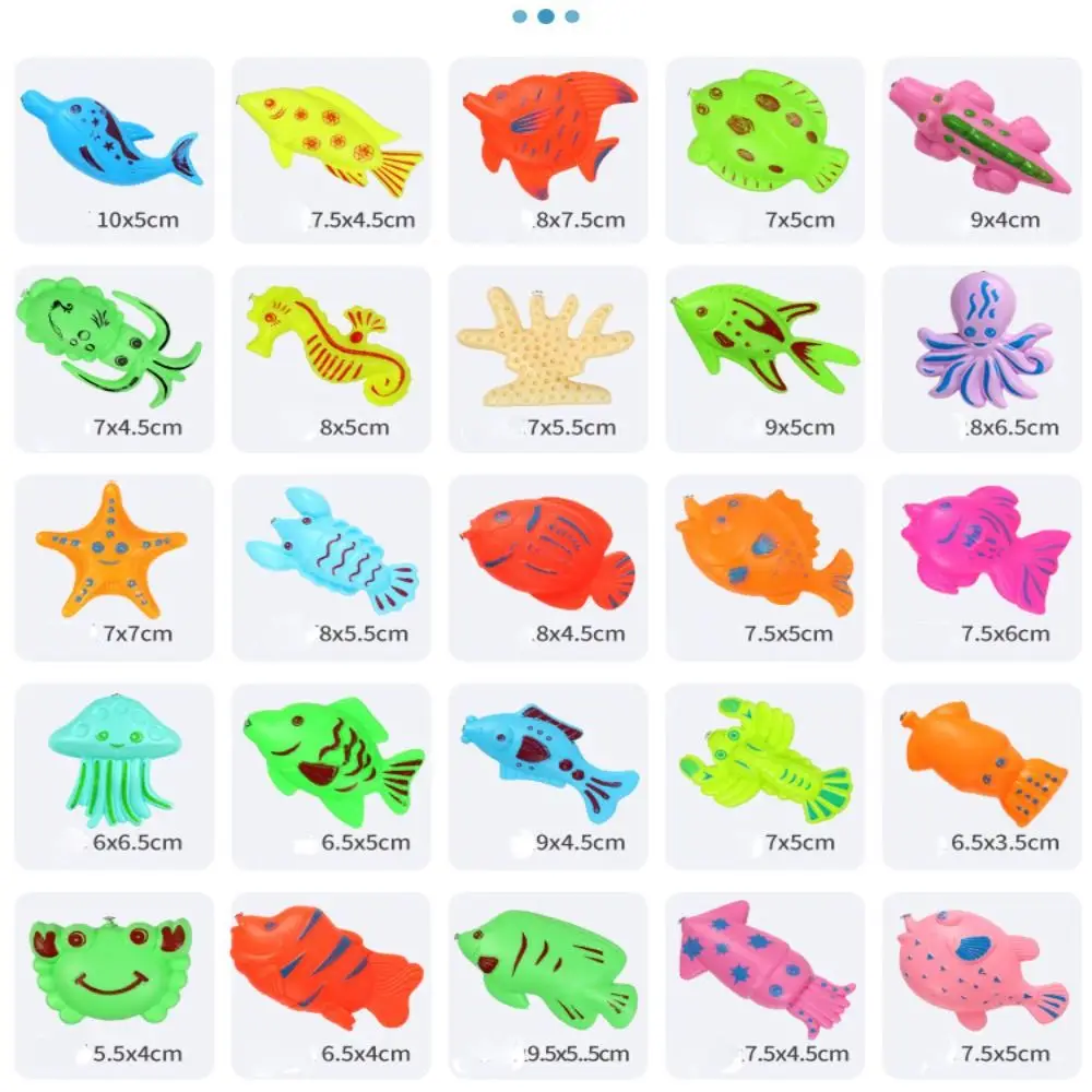 Juguete de pesca magnético para niños con animales de dibujos animados, 8 estilos, varilla magnética, parque acuático, pesca, juego de piscina inflable interactivo