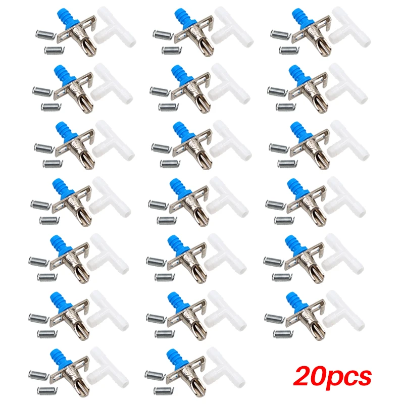 농장용 동물 급수 도구: 토끼 젖꼭지 물통, 설치류 자동 급수 장치, 8mm 호스 분수 장비 – 20세트