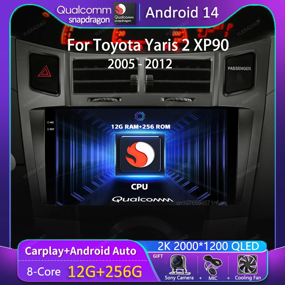 

Android 14 Carplay for Toyota Yaris 2005 2006 2007 2008 2009 2010-2012 Car Radio Multimedia Player GPS 2Din Stereo Head Unit DSP