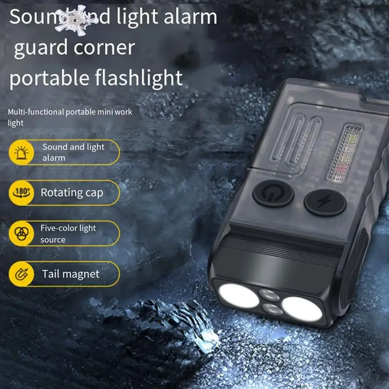 

COB Magnetic Flashlight USB Rechargeable Flashlight With Clip Warm Red Blue COB Light 13 Modes Magnetic Flashlight