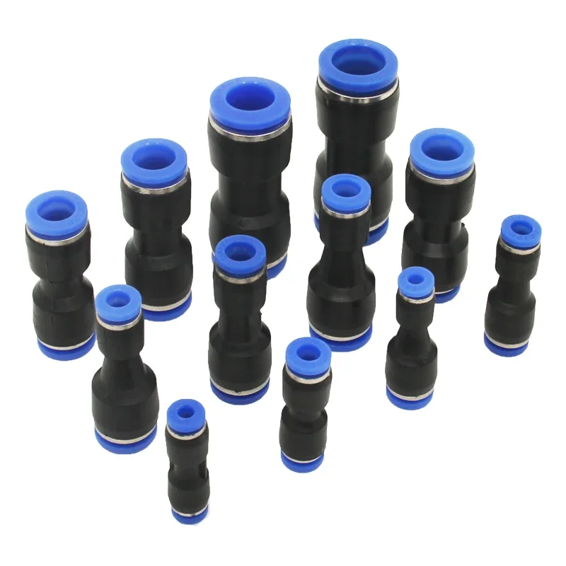 Accesorios de conector de tubo de conexión neumática, tubo de agua rápido de aire, manguera de empuje de 4mm, 6mm, 8mm, 10mm, 12mm, PU PG
