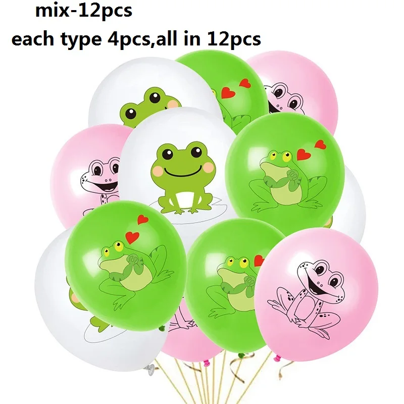 12pcs Cute Little Frog Latex Balloon Birthday Party Decoration 12inch Frog Latex Balloon Set