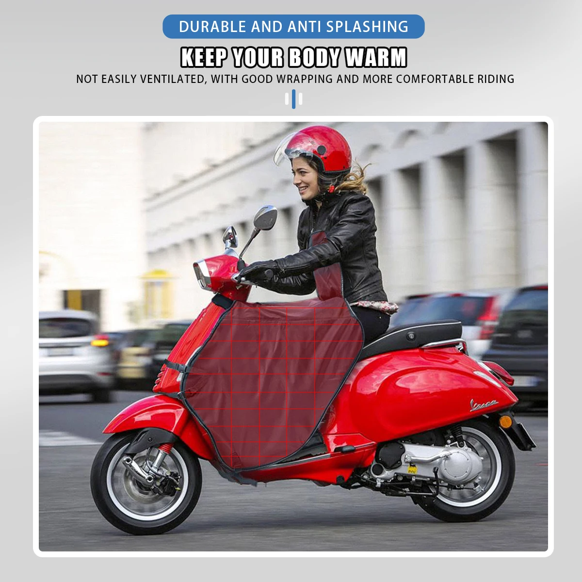 ユニバーサル電動バイク用レッグカバー、膝ブランケット、防風グローブセット、防水、雨天・寒さ対策レッグカバー