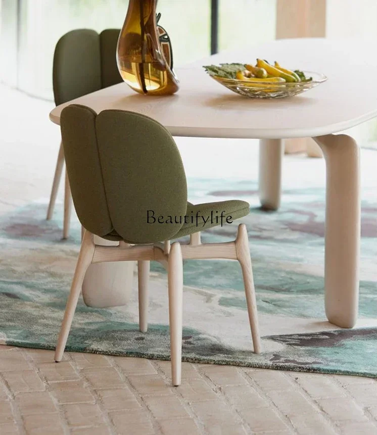 

01Minimalist Italian Minimalist Armchair Silent Style Home Solid Wood Chair