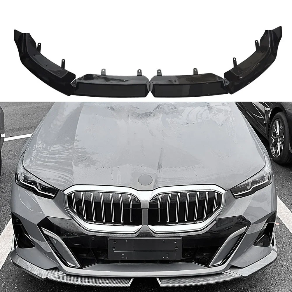 Car Front Lip Spoiler Splitter M Performance For BMW 5 Series I5 525i 530i G60 G61 M Sport Lip 2024+