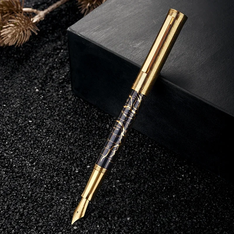 New Hongdian The Yellow River 1868 Fountain Pen Student Art Retro Men's High end Writing Pen Office Writing Gift Ink Pattern Pen