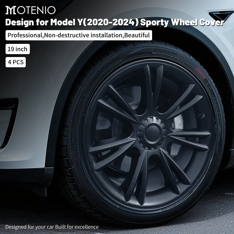

19 Inch Sporty Style Wheel Cover Hubcaps Full Coverage Wheel Covers for Tesla Model Y (2020-2024) Automobile Accessories