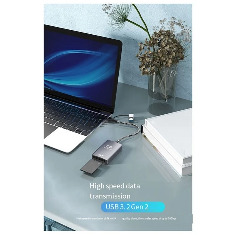 2 In 1 CF Express Type B Card Reader CF Express Card Reader Type B Adapter USB 3.2 10Gbps Portable CF Express Reader