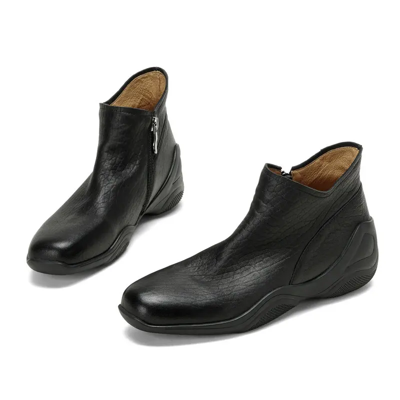 

New Flat Bottom Women Boots 100% Genuine Leather Ankle Boots Comfortable Soft Party Shoes