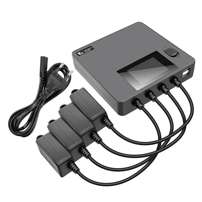 

AT-6-in-1 Digital Display Battery Charger for Mini 3 Pro Drone Battery Charging Hub Fast Smart Charger with USB,EU