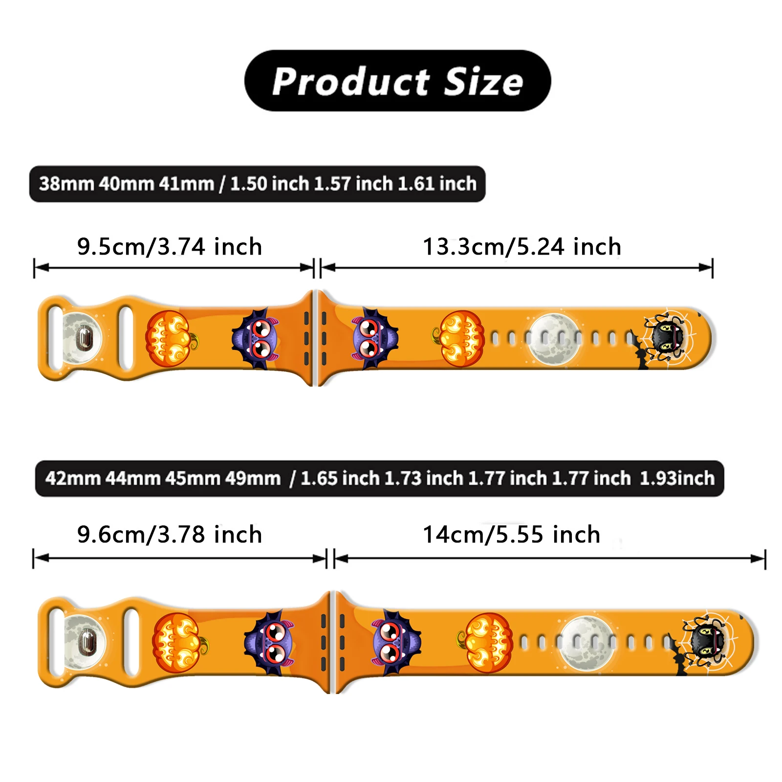 Halloween Magic Printed Strap for Apple Watch 10 9 8 Silicone Band Replaceable Bracelet for iWatch 46mm 44mm 42mm 41mm Watchband