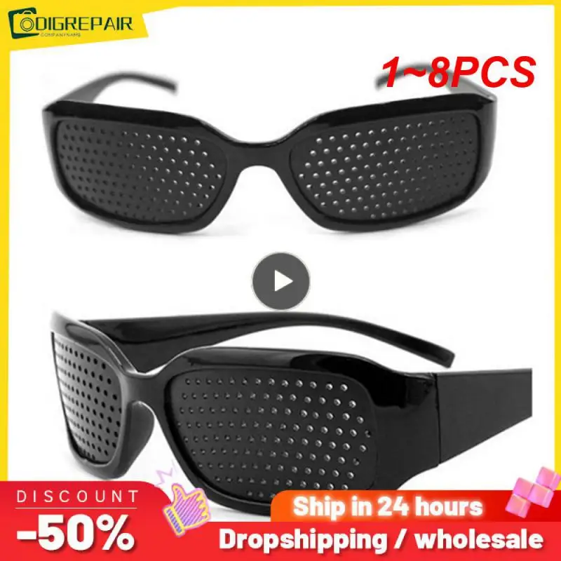 1~8PCS Vision Care Wearable Corrective Glasses Improver Stenopeic Pin Hole Glasses Anti-fatigue Eye Protection Glasses