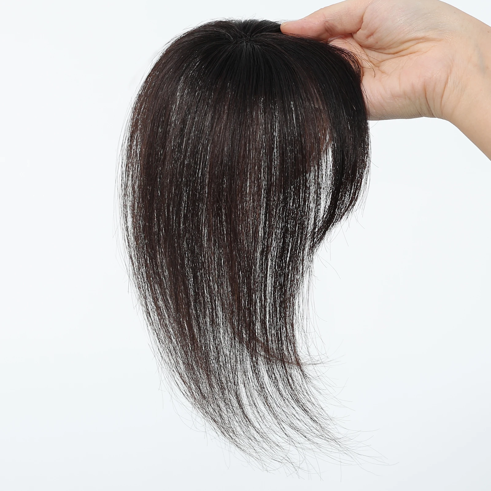 100% Real Human Hair Toppers with Bangs 360° Full Coverage for Thin Hair  Clips in Topper Hairpiece Natural Black Hairpieces