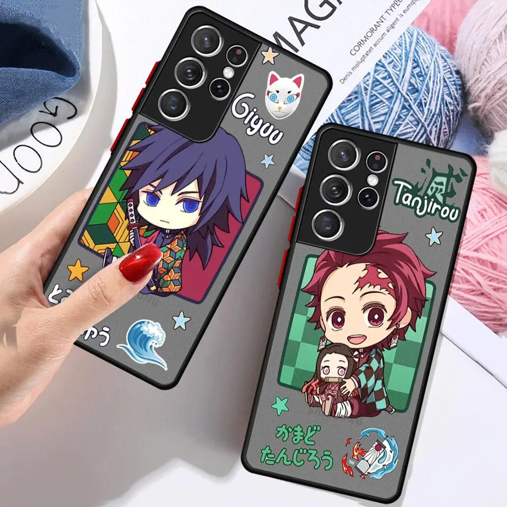 Custodia per telefono per Samsung Galaxy S22 5G S9 S20 FE S10 S23 Ultra S21 Plus S10 Lite Demon Slayer cute